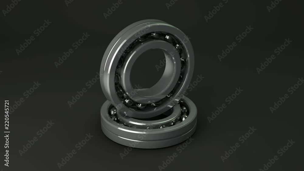 3D animation of ball bearings that rotate. 3D animation of ball bearings that rotate.