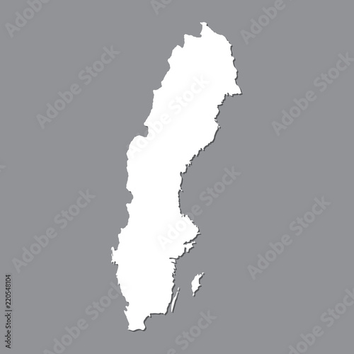 Blank map Sweden. High quality map of  Sweden on gray background for your web site design  logo  app  UI. Stock vector. Vector illustration EPS10.