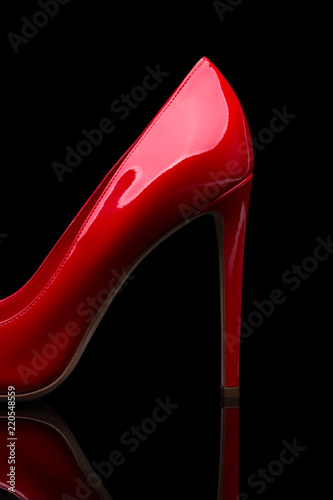 Red high-heeled shoes