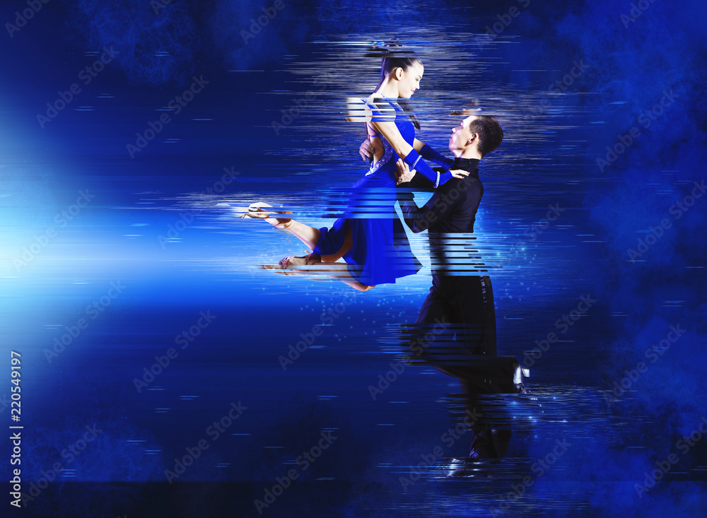 Pair of dancers dancing ballroom Pair of dancers dancing ballroom