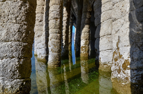 Vászonkép Stone Columns at the eastern shore of Lake Crowley Mono county, California