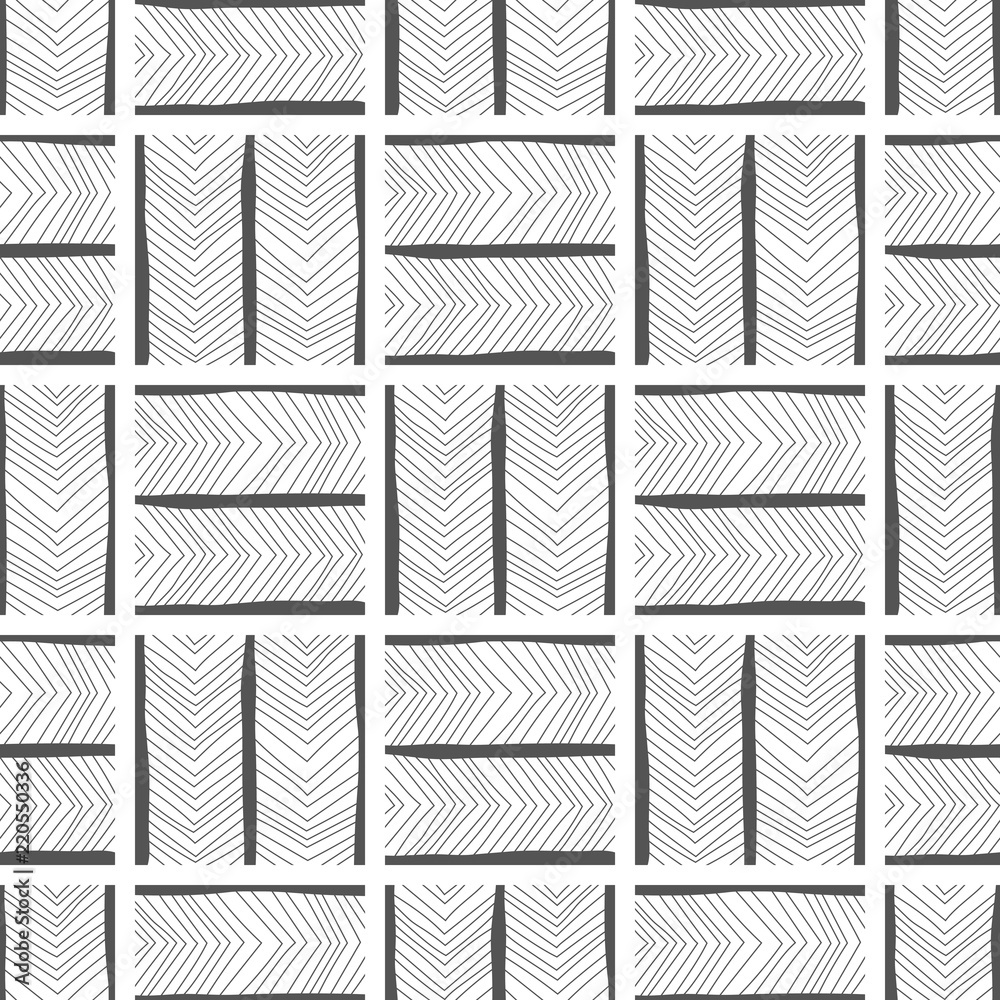 Abstract background, seamless pattern. Black and white illustration. Design for fabric, wallpaper or covering.