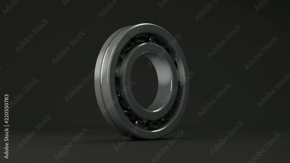 3D animation of ball bearings that rotate.