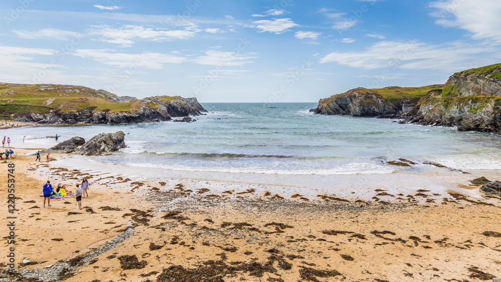 Breach of Porth Dafarch on Anglesey island, North Wales, UK
