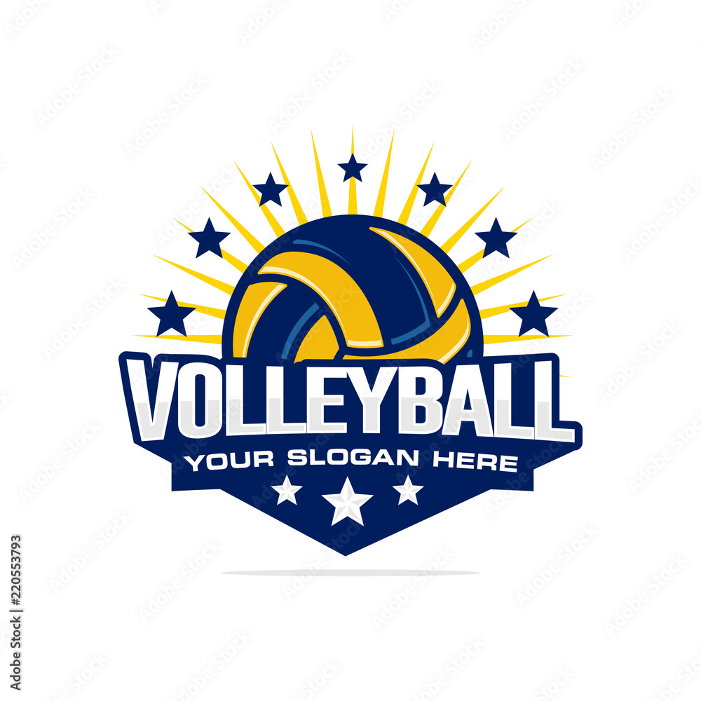 Volleyball Logo Vector Stock Vector | Adobe Stock