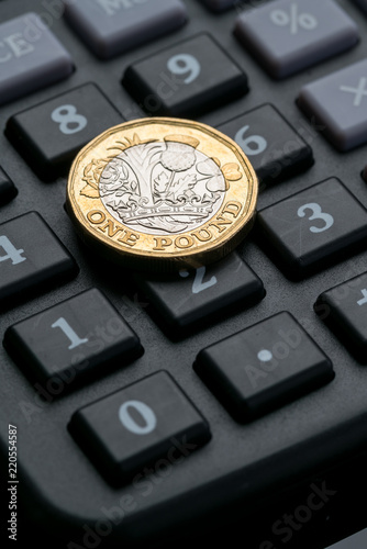New British one pound coin in studio