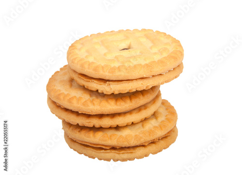 sandwich tasty cookies isolated on the white