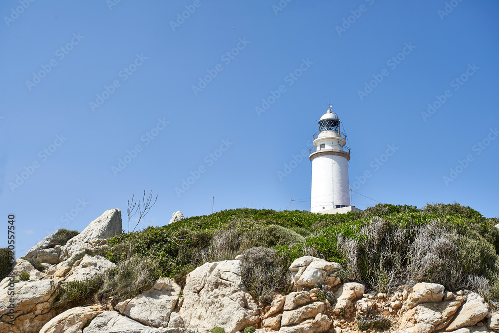 Lighthouse at Cape Formentor in the Coast of North Mallorca, Spain, Balearic Islands