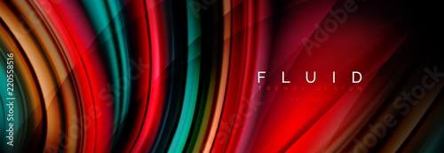 Wave fluid flowing colors motion effect, holographic abstract background. Vector illustration