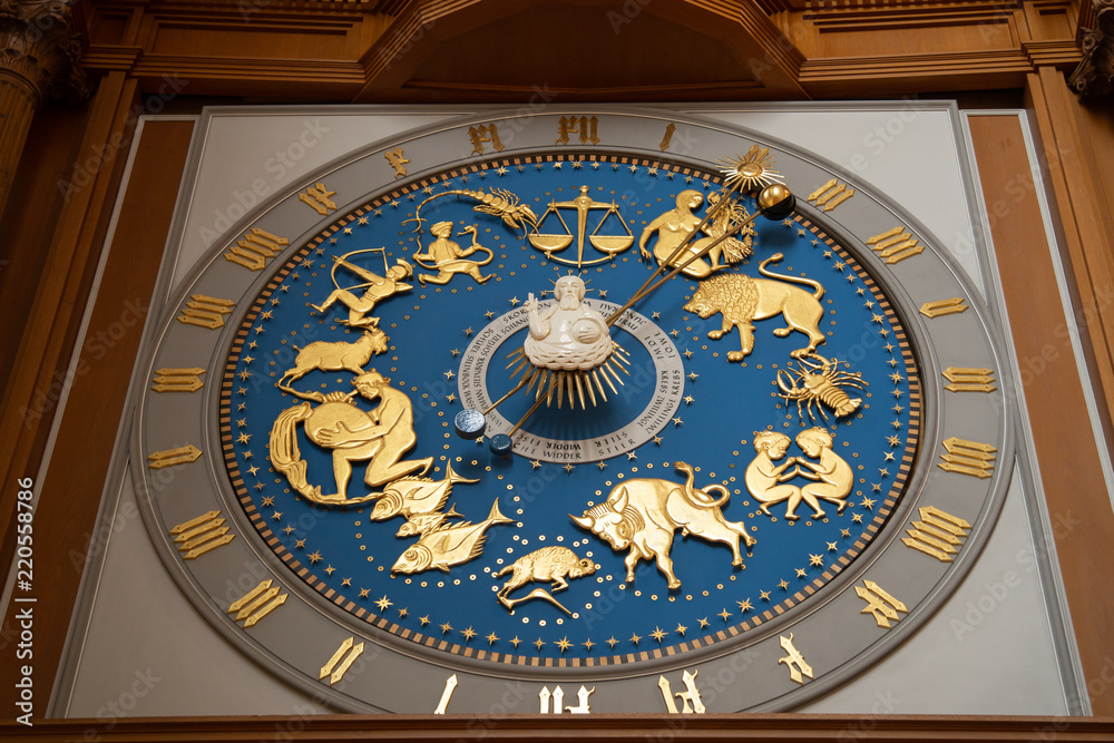 Astronomical clock in the Marien Kirche in Lübeck