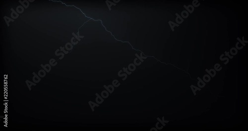 Lightning strikes on a black background with realistic reflections