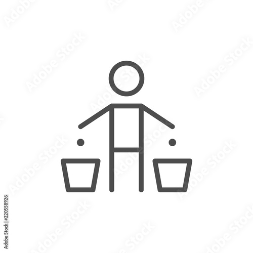 Garbage separation line icon