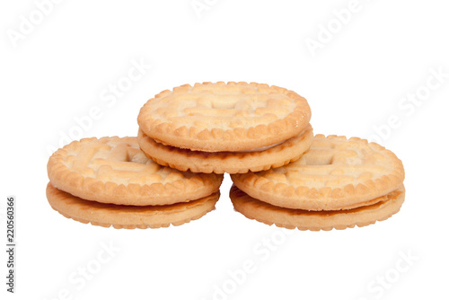 sandwich tasty cookies isolated on the white