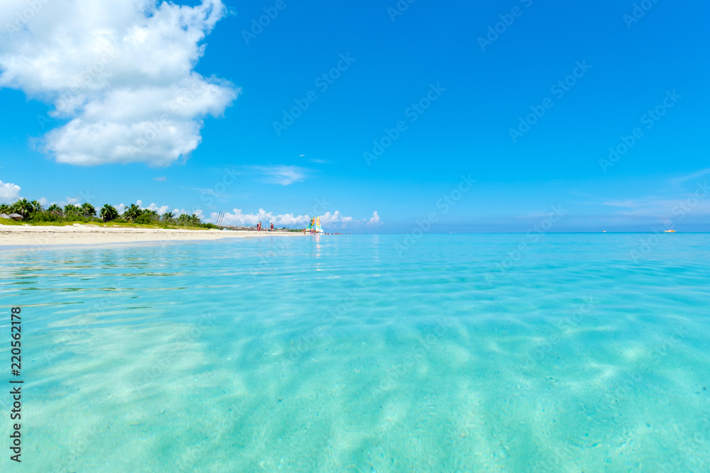 Fototapeta premium The beach of Varadero in Cuba on a sunny summer day