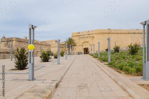 Birgu (Vittoriosa), Malta. Fortification system at the entrance to the fortress