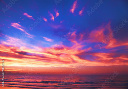 Fototapeta Naklejka Na Ścianę i Meble -  Sunrise in Myrtle Beach South Carolina Digital Art