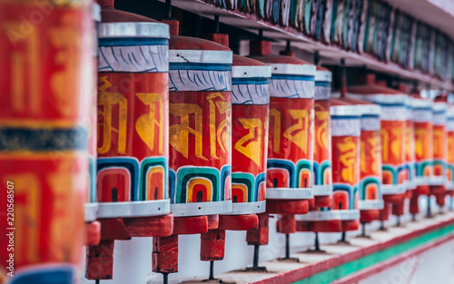 Buddhist prayer wheels