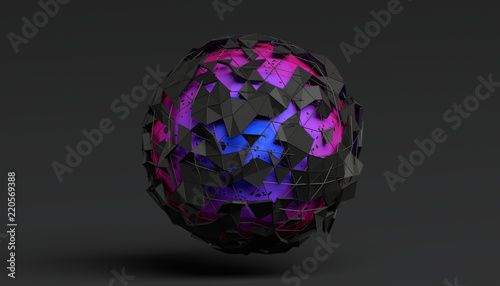 Fotografía Abstract 3d rendering of polygonal sphere