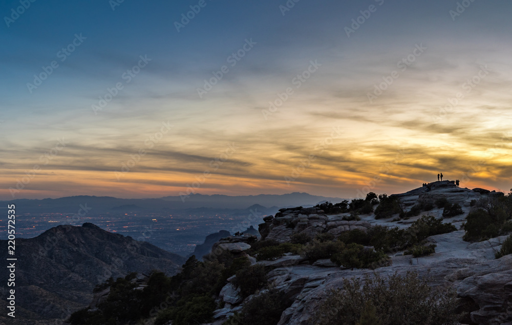 Sunset in Tucson Arizona with People in Distance Sunset in Tucson Arizona with People in Distance