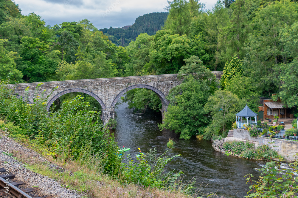 Scenic view of the river Dee at Llangollen in Wales