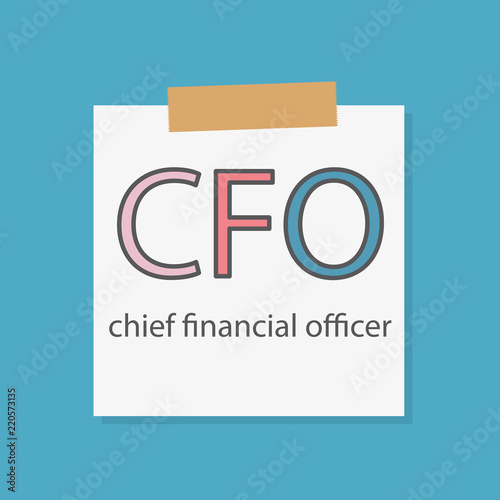 CFO Chief Financial Officer written in a notebook paper- vector illustration