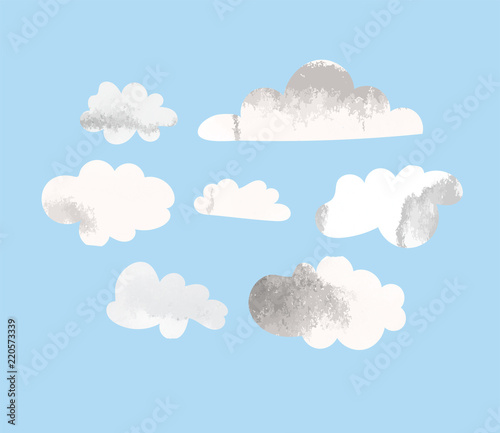 watercolor collection of vector clouds