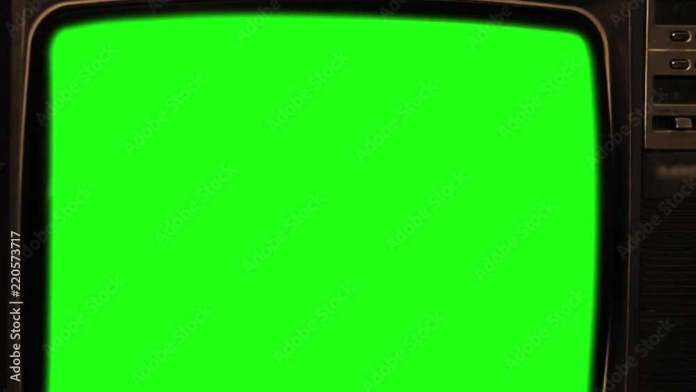 Vidéo Stock Old TV Green Screen. Sepia Tone. Zoom Out. You can replace