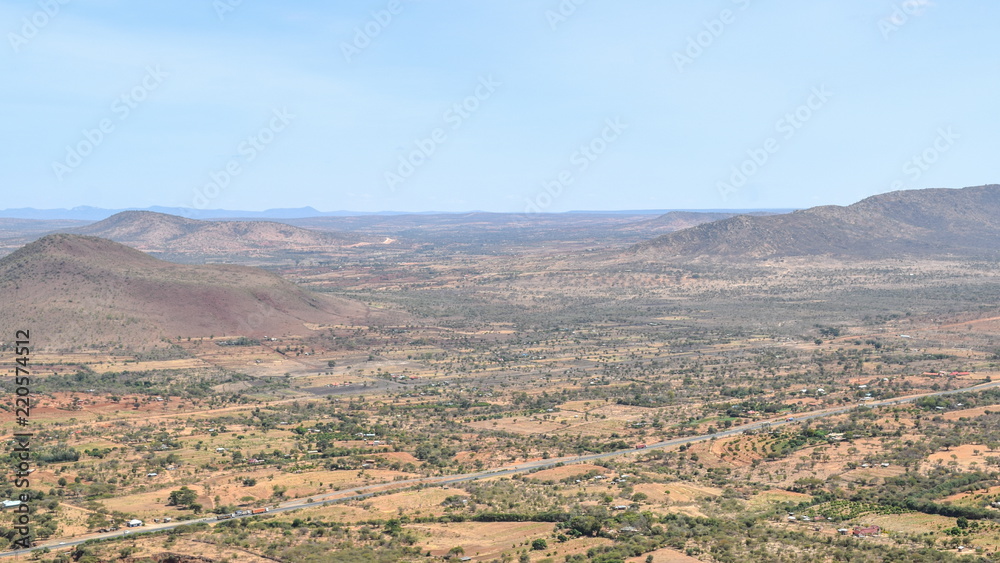 The arid landscapes of Kilome Plains, Makueni County, Kenya