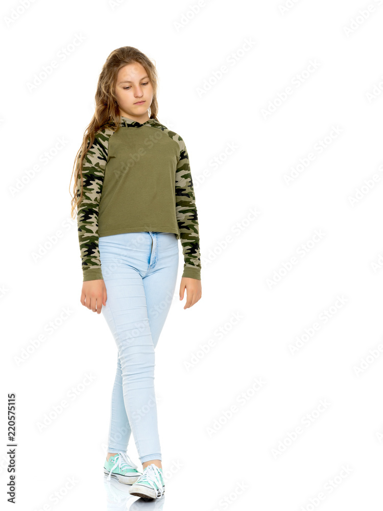 Beautiful teenage girl in full growth Beautiful teenage girl in full growth