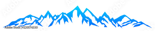Mountain ridge with many peaks - stock vector