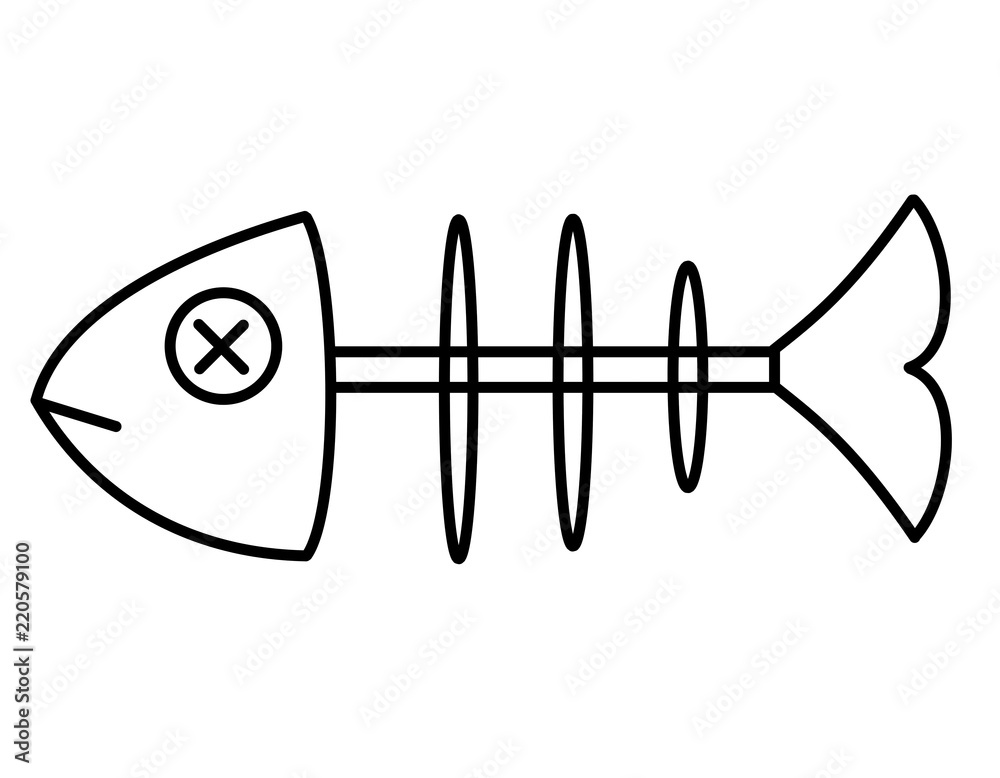 魚の骨 線画 Stock イラスト Adobe Stock