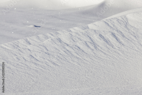 wavy drifts with snow