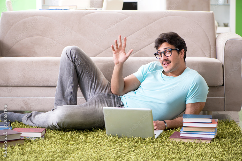 Student preparing for university exams at home Student preparing for university exams at home