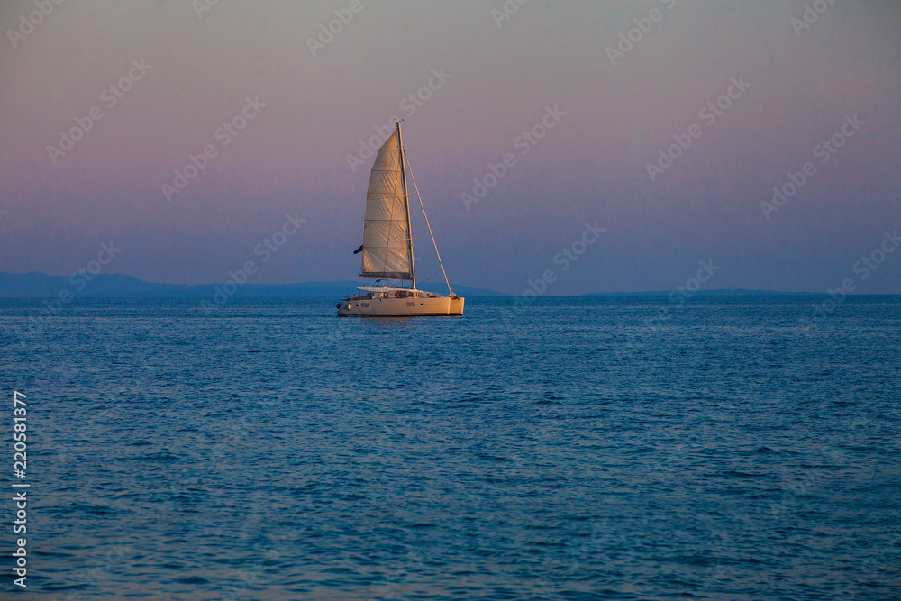 Fototapeta premium Beautiful catamaran sailing