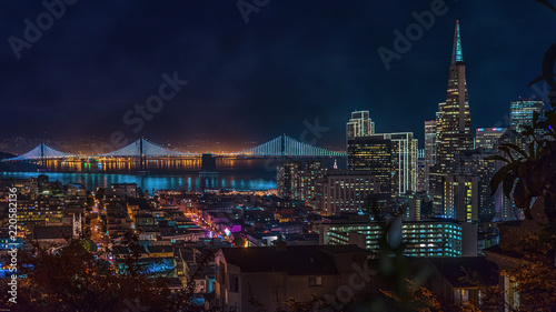 San Francisco night view from Russian Hill photo