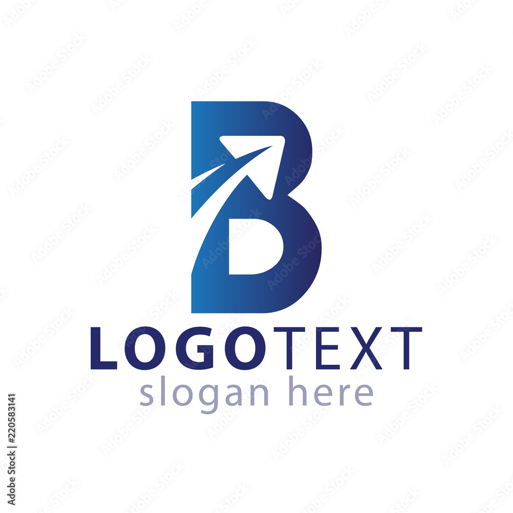 B letter with plane travel logo icon vector template