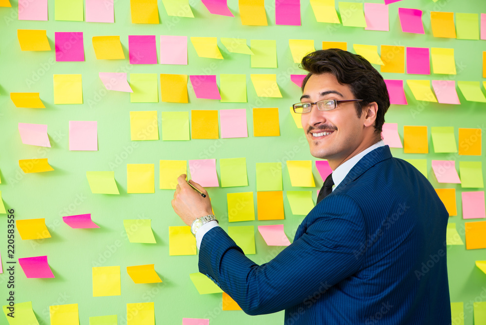 Businessman with many business priorities Businessman with many business priorities