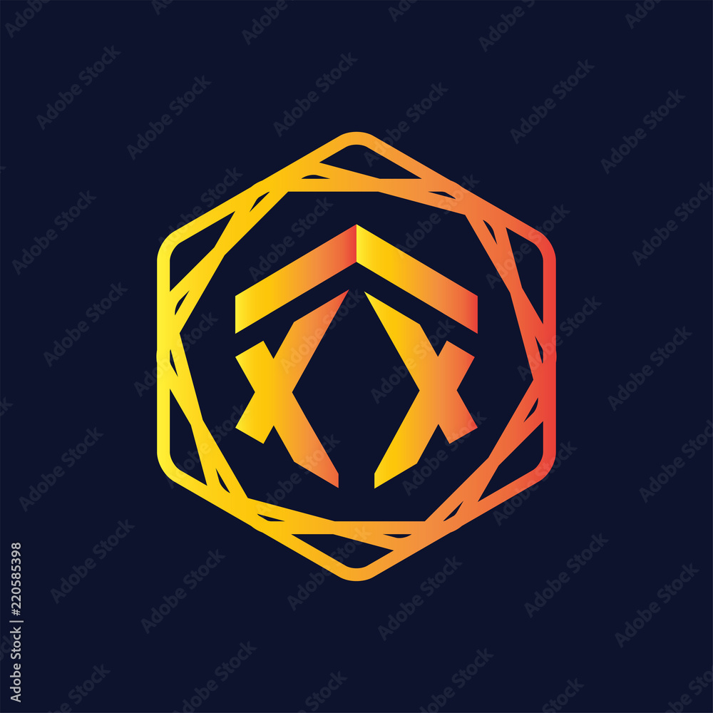 XX Initial letter hexagonal logo vector XX Initial letter hexagonal logo vector