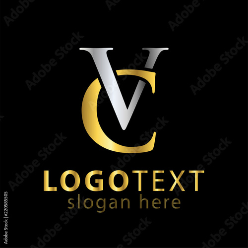 V C initial letter logo icon vector template