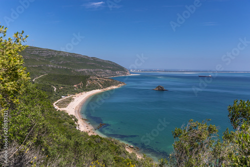 Amazing blue water beach in Arrábida, Alentejo in Portugal