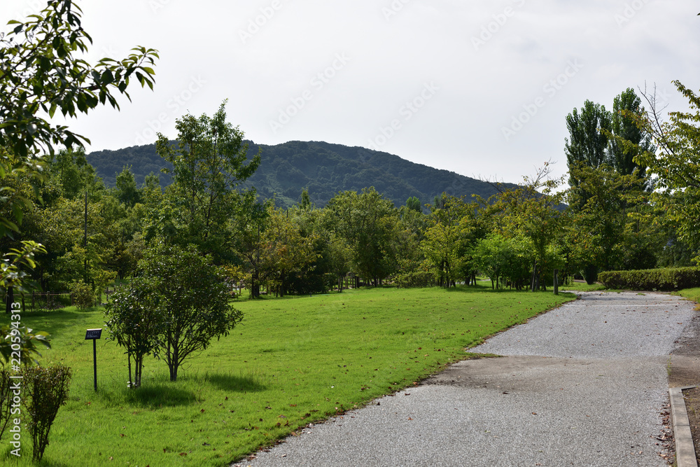 日本の岡山の公園の風景