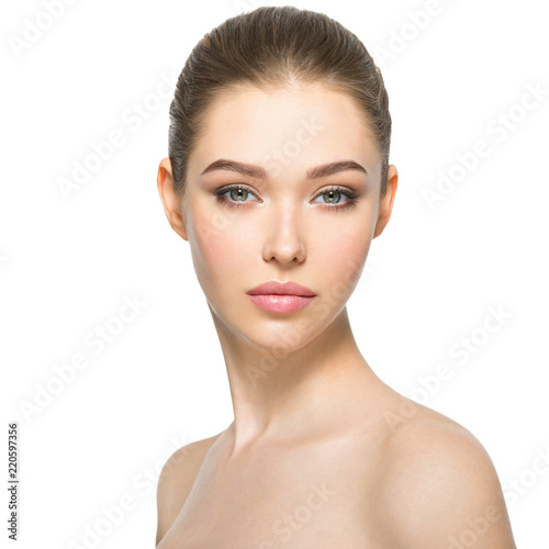 Young woman with beautiful face.