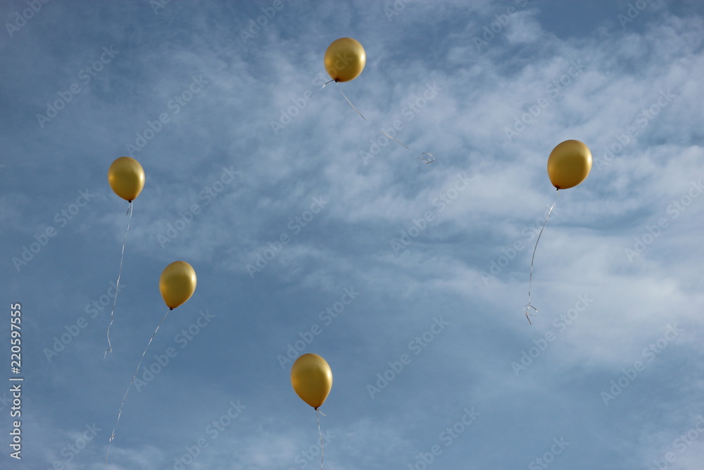 Golden baloons in the sky Golden baloons in the sky