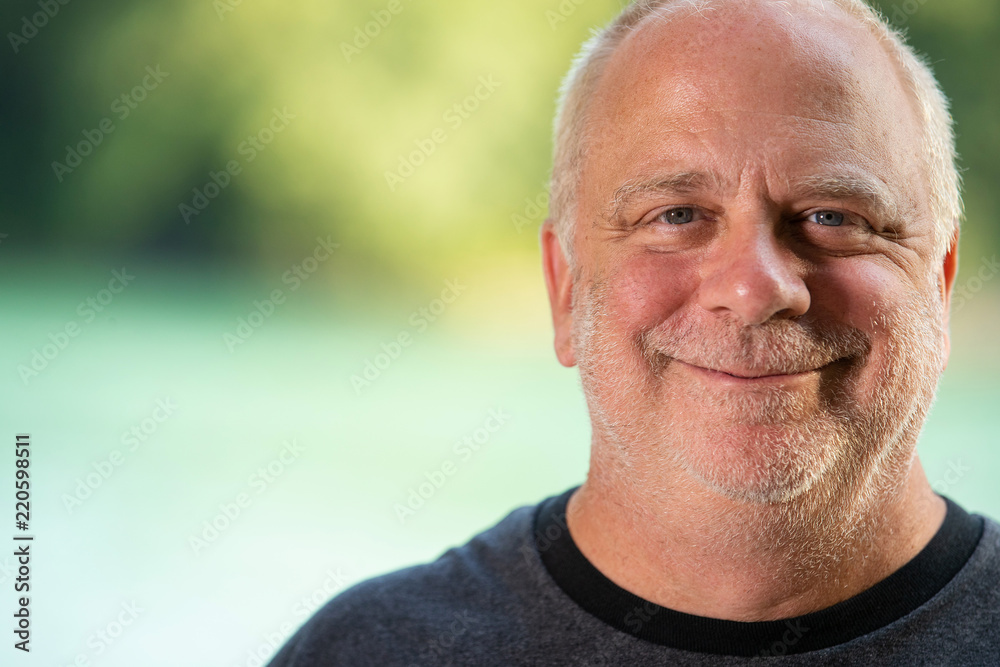 Closeup face of happy man