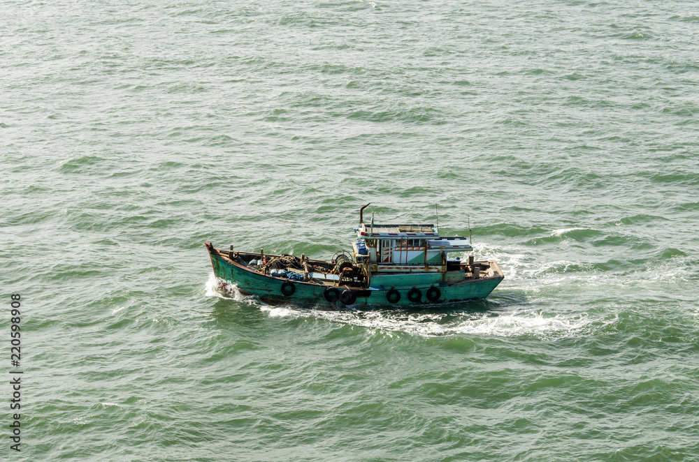The Vietnamese fishing boat in the high sea