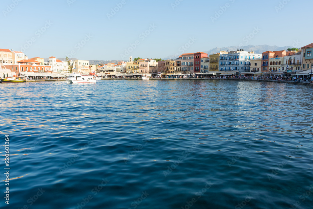 Chania. Crete. View of the city Bay and the old Venetian houses on the waterfront Chania. Crete. View of the city Bay and the old Venetian houses on the waterfront