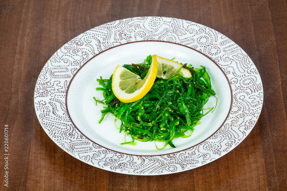 Chuka salad served lemon Chuka salad served lemon