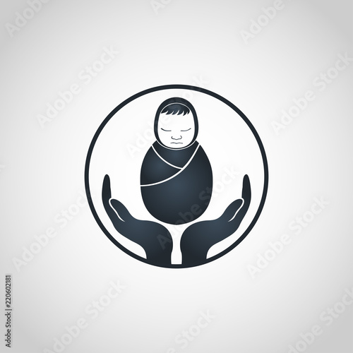 In Vitro Fertilization logo, IVF logo icon, Newborn baby, IVF concept Vector illustration