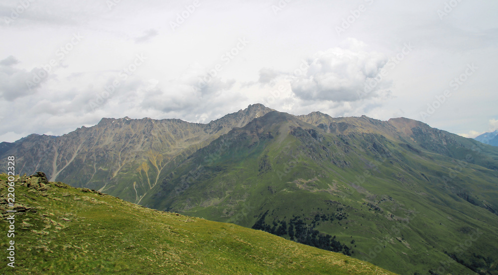 Caucasus mountains summertime. North Caucasus landscape