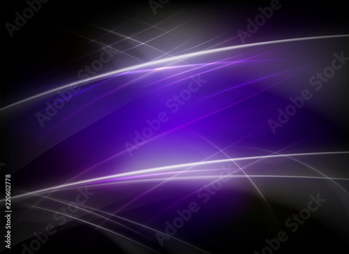 Dark blue background with flowing light stripes.